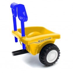 Baby Mix New Holland jeździk traktor z przyczepą i narzędziami żółty