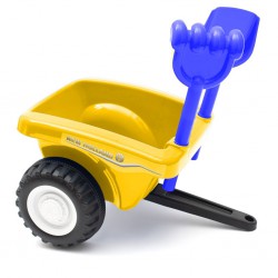 Baby Mix New Holland jeździk traktor z przyczepą i narzędziami żółty