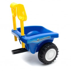 Baby Mix New Holland jeździk traktor z przyczepą i narzędziami niebieski