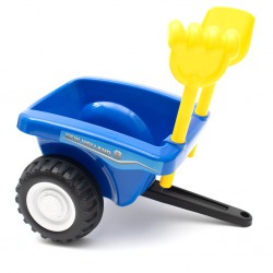 Baby Mix New Holland jeździk traktor z przyczepą i narzędziami niebieski