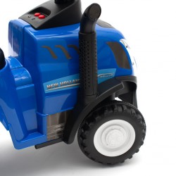 Baby Mix New Holland jeździk traktor z przyczepą i narzędziami niebieski