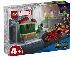 LEGO Marvel Iron Man z motocyklem i Hulk 76287