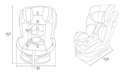 Fotelik samochodowy MoMi EMi od 40 do 150 cm wzrostu z obrotową bazą