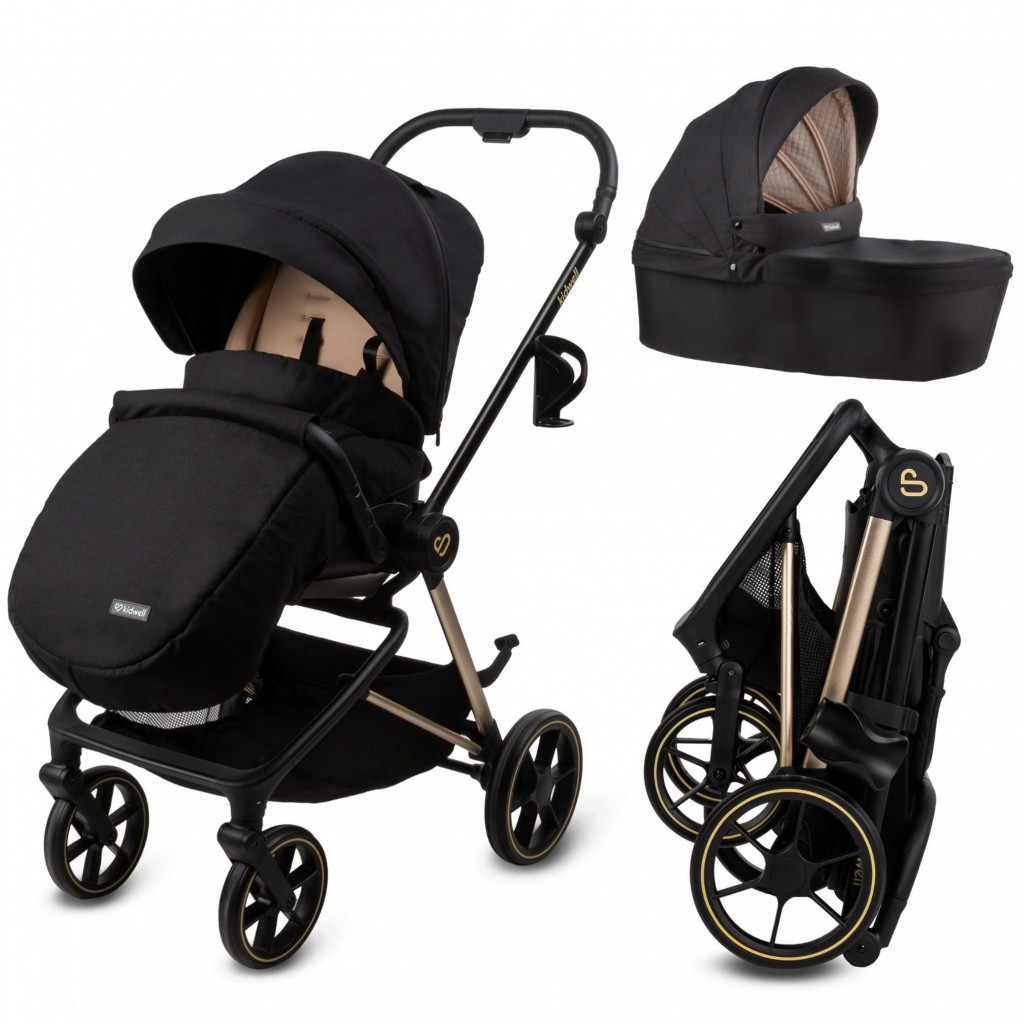 Kidwell Wózek głęboko-spacerowy VELMONT Black/Beige