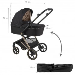 Kidwell Wózek głęboko-spacerowy VELMONT Black/Beige