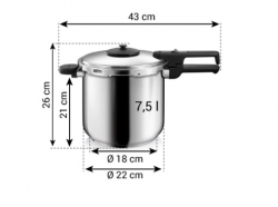 Tescoma Szybkowar GrandCHEF 7,5L  ciśnieniowy ze stali nierdzewnej 701408.00