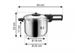 Tescoma Szybkowar GrandCHEF 6,0L  ciśnieniowy ze stali nierdzewnej 701406.00