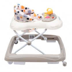 Baby Mix Chodzik z kierownicą i silikonowymi kółkami beige