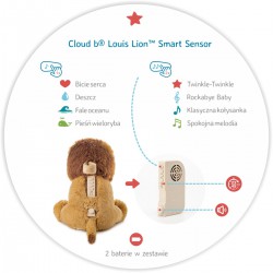 Cloud b Louis Lion Smart Sensor Szumiący lew z czujnikiem dźwięku i pozytywką