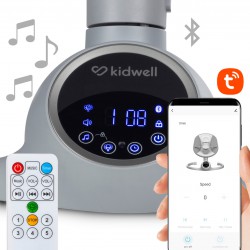 Kidwell Bujaczek leżaczek elektryczny 2w1 REVE grey/silver bluetooth