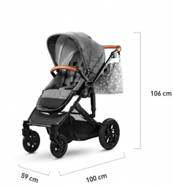 Kinderkraft Prime Wózek uniwersalny 3w1 czarny + Mommy Bag