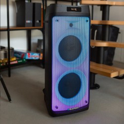 GŁOŚNIK PB 08 DB BLAUPUNKT LED PARTY BOX KARAOKE 2 x MIKROFON  BEZP. BLUETOOTH