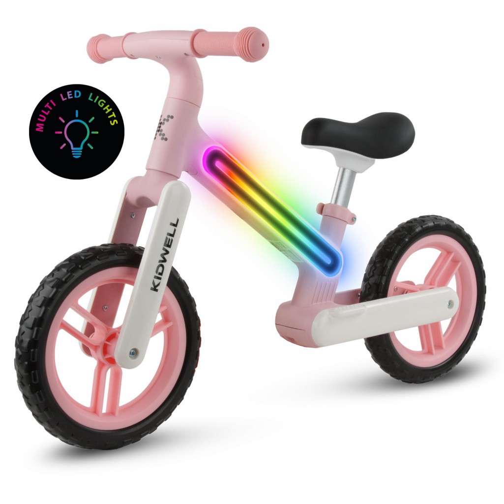 Kidwell  Rowerek biegowy SUNO Pink świecąca led rama