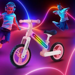 Kidwell  Rowerek biegowy SUNO Pink świecąca led rama