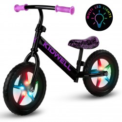 Kidwell Rowerek biegowy REBEL LED Neon pink świecące koła