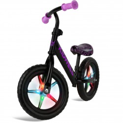 Kidwell Rowerek biegowy REBEL LED Neon pink świecące koła