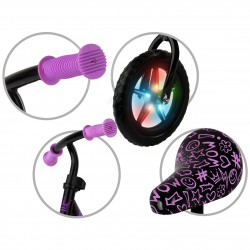 Kidwell Rowerek biegowy REBEL LED Neon pink świecące koła