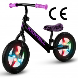 Kidwell Rowerek biegowy REBEL LED Neon pink świecące koła