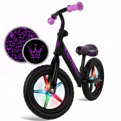 Kidwell Rowerek biegowy REBEL LED Neon pink świecące koła