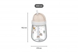KUBEK DZIECIĘCY ZE SŁOMKĄ 300ML MIO FAIRY GARDEN 108014065406
