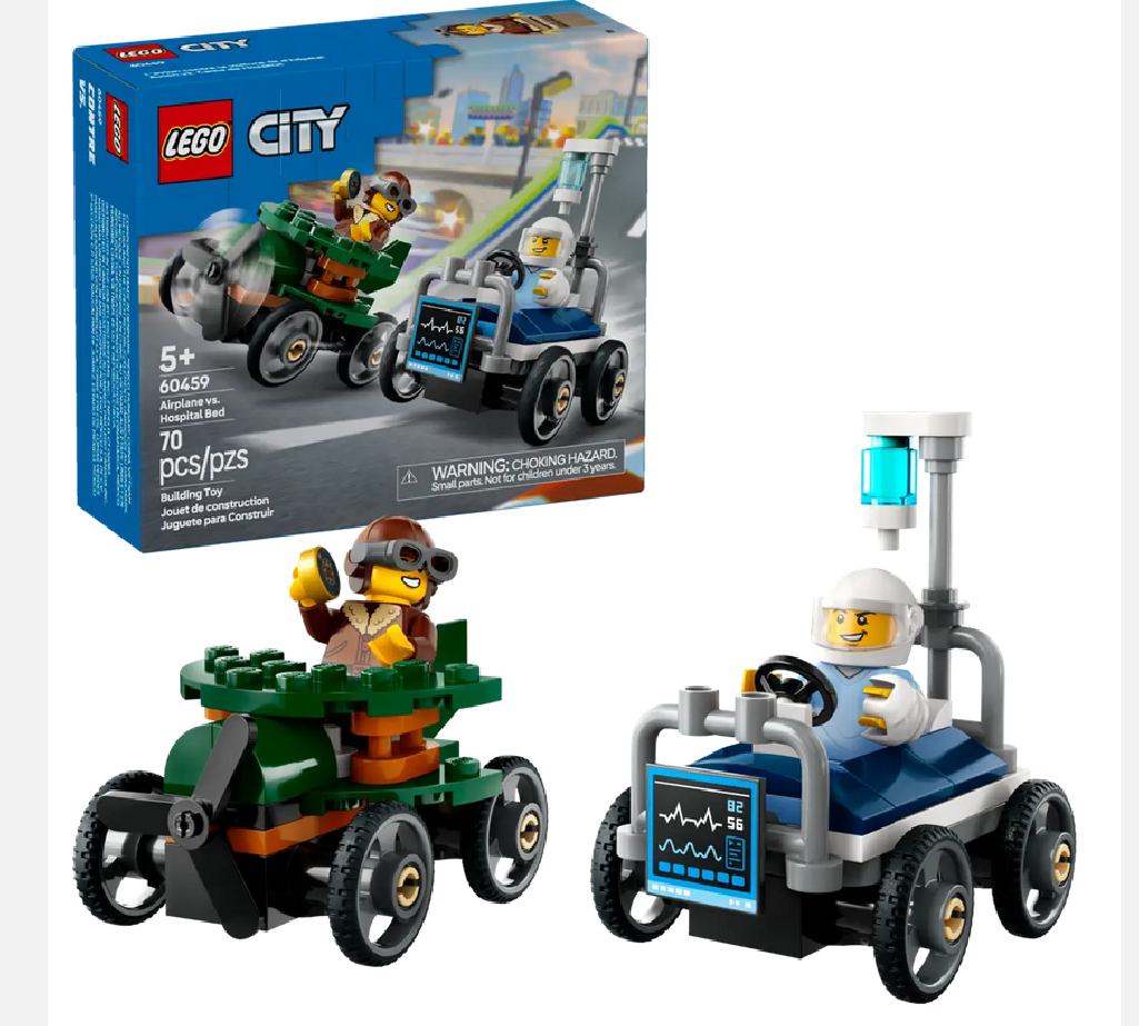 LEGO CITY 60459 ZESTAW WYŚCIGÓWEK SAMOLOT KONTRA ŁÓŻKO