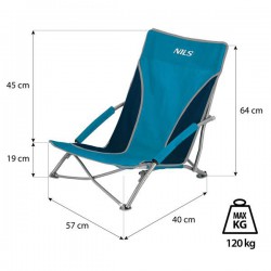 NILS NC3035 NIEBIESKO-SZARE KRZESŁO PLAŻOWE