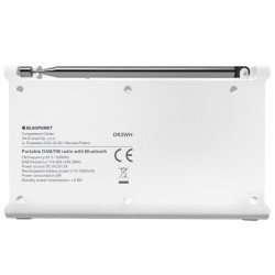 Radio Cyfrowe Blaupunkt DR 3WH Białe AKUM. (DAB+/FM/RDS/BT/ZEGAR/ALARM)