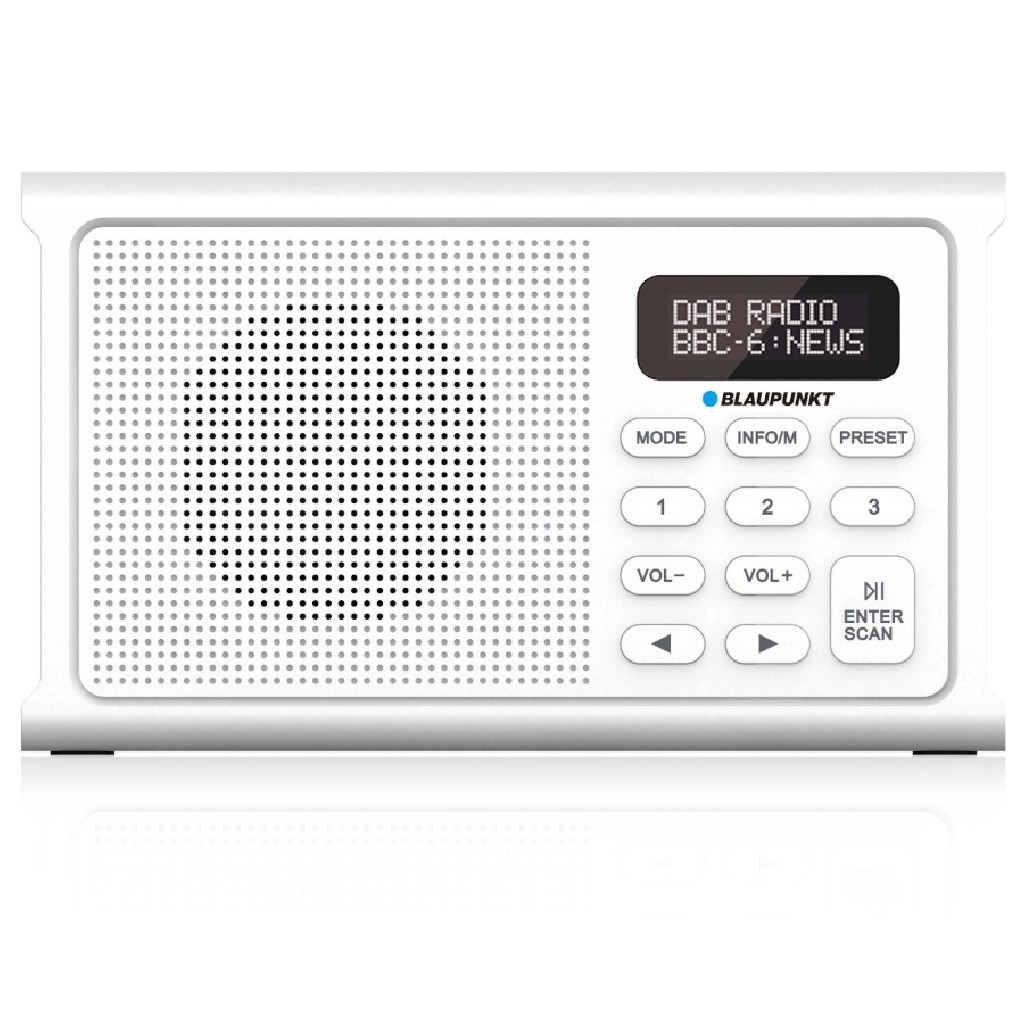 Radio Cyfrowe Blaupunkt DR 3WH Białe AKUM. (DAB+/FM/RDS/BT/ZEGAR/ALARM)