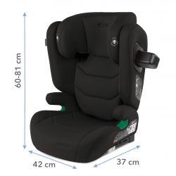 Kidwell Fotelik samochodowy TENDO BLACK 100-150cm ISOFIX