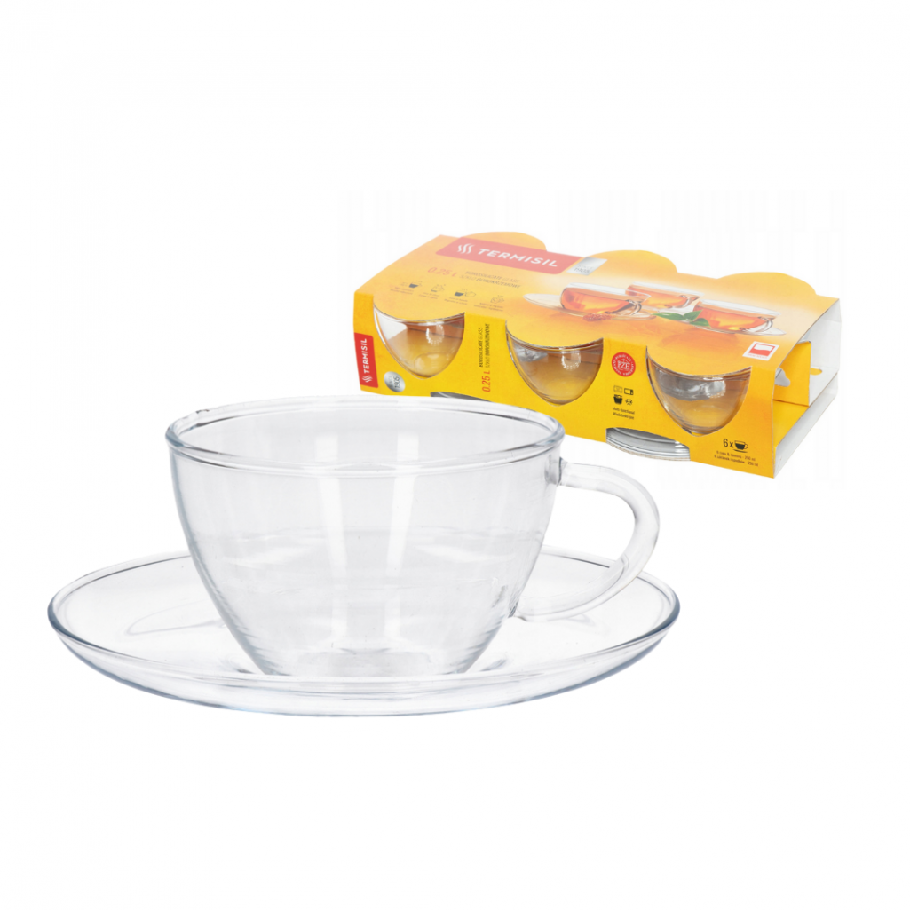 Zestaw 6 Filiżanek Classic Ze Spodkami 0,25l