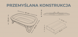 Tega Baby składana wanienka z odpływem i termometrem  81cm szara