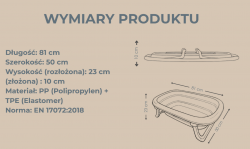 Tega Baby składana wanienka z odpływem i termometrem  81cm różowa