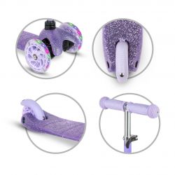 Kidwell Hulajnoga balansowa UNO Glitter Violet led koła