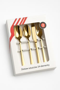 Komplet Sztućców Kulig Piano Shiny Gold 24 Sztuki W Pudełku 1951