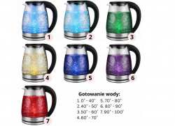 Czajnik Szklany Kamille 1740 Regulacja Temperatury Czarny 2200 W