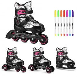 Łyżworolki Nils 4w1 Tinty Różowe Rozm. L(39-42) NH10907