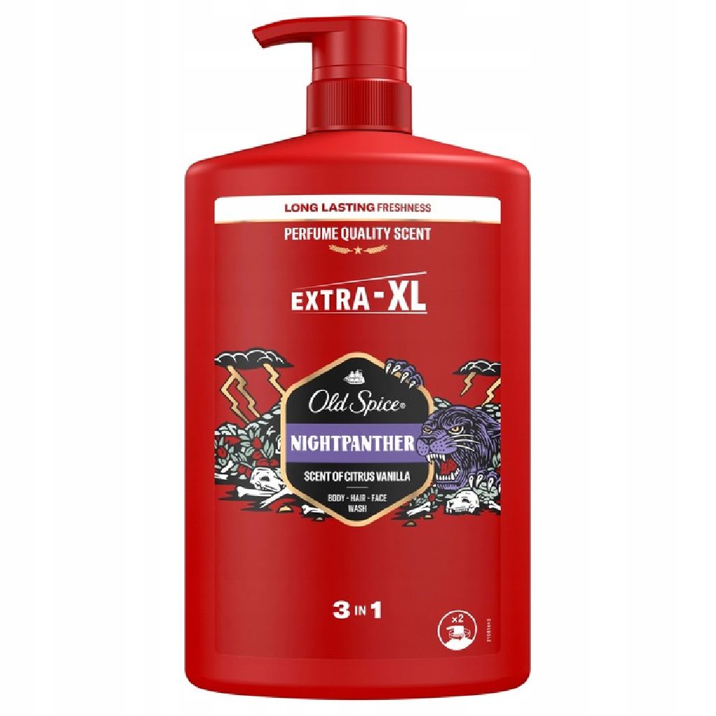 Żel Pod Prysznic 3w1 Old Spice Pompka Nightpanther 1L