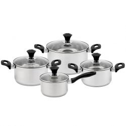 Zestaw Garnków Florina REY INOX 8 CZ. (1,8L 2,5L 3,4L 5,8L +Pokrywki)