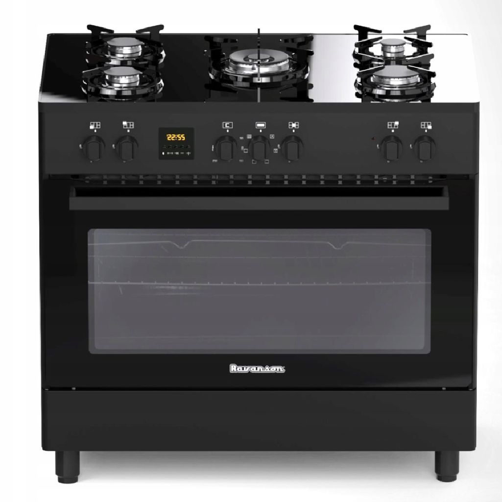 Kuchnia Gazowo-Elektryczna Ravanson KWGE K90 Glass Black