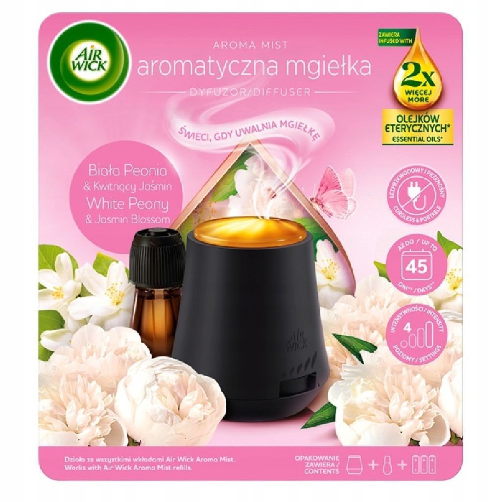 Komplet Air Wick Mist Mgiełka Biała Peonia & Kwitnący Jaśmin 20ml