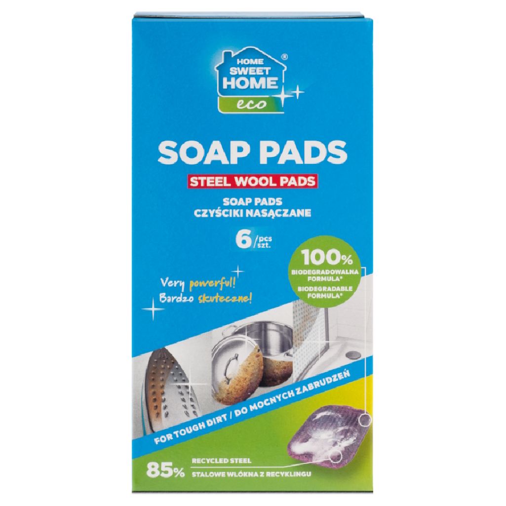 Zmywak Stalowy Home Sweet Home Nasączony Soap Pads 6 Szt