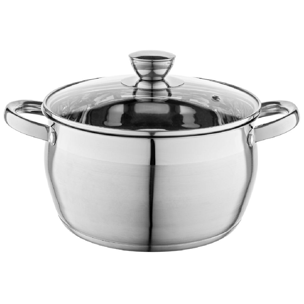 Garnek Florina Inox Oliver 24 CM 6.0L. Z Pokrywką, IND. by Mateusz Gessler (Satynowy))