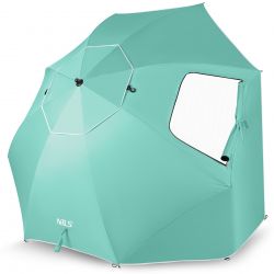 Parasol/Parawan Plażowy Nils NC17114 2W1 XXL Zielony 240 cm