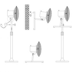 Wentylator Stojący Ravanson WT 7046 3w1 Biurkowy Cyrkurator 45cm (Metalowy, 80W)