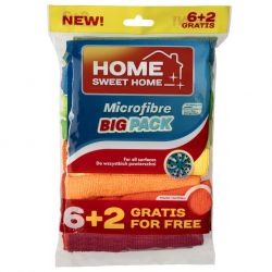 Ściereczka Mictrofibre Uniwersalna Kolor 6+2 Szt