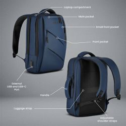 Plecak Na Laptop Nils NC4502 Z USB Niebieski 15 l