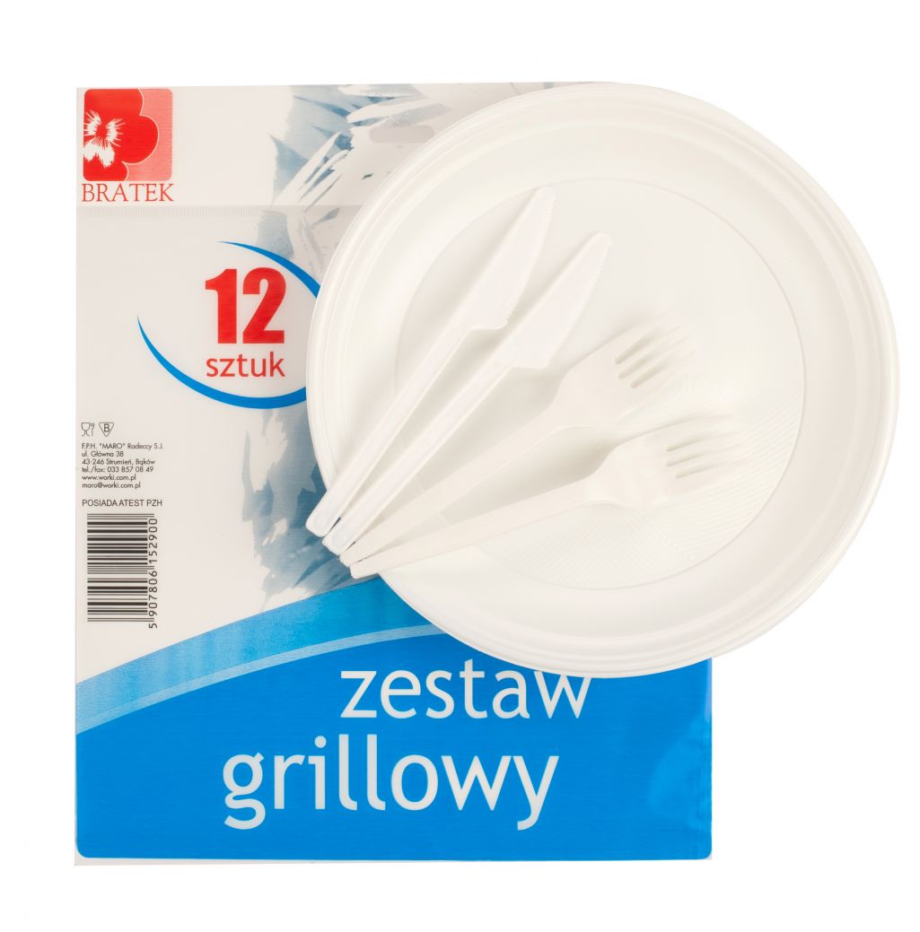 Zestaw Jednorazowych Naczyń Do Grilla Bratek