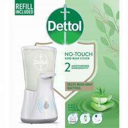 Dettol Bezdotykowy Aplikator Mydła Do Rąk W Płynie Aloes I Bambus Komplet (Dozownik Plus Refill) 250 ml