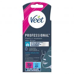 Veet Professional Plastry Z Woskiem Do Depilacji Twarzy Dla Skóry Wrażliwej 20 szt