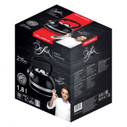 Czajnik Nieelektryczny Delux 2.5 L Z Gwizdkiem, IND by Mateusz Gessler Czarny